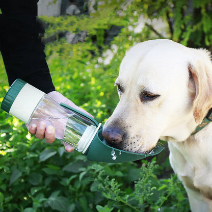 2 in 1 Multifunction Pet Dog Water Bottle Silicone Foldable Portable Puppy Food Bowl Drinking Dispenser Travel Labrador Supplies Pet Products