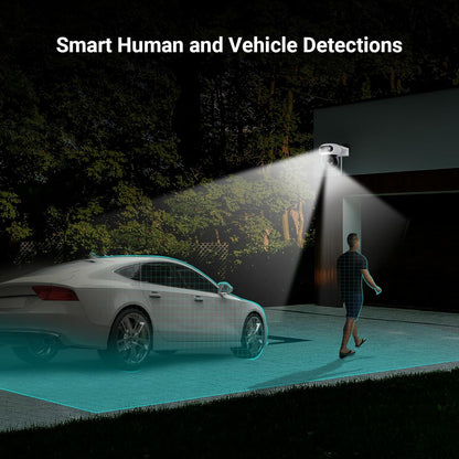 C90 Dual Lens 8MP (4MP+4MP) Wifi Outdoor Security Camera, 360° Surveillance Cameras, CCTV Cameras, Colour Night Vision, AI Person/Vehicle Detection, Two-Way Audio, Alexa, Waterproof
