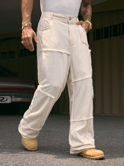 AXEPEAK Multi-Size Fashionable Street Style Wide Leg Pants for Men, Streetwear Edition
