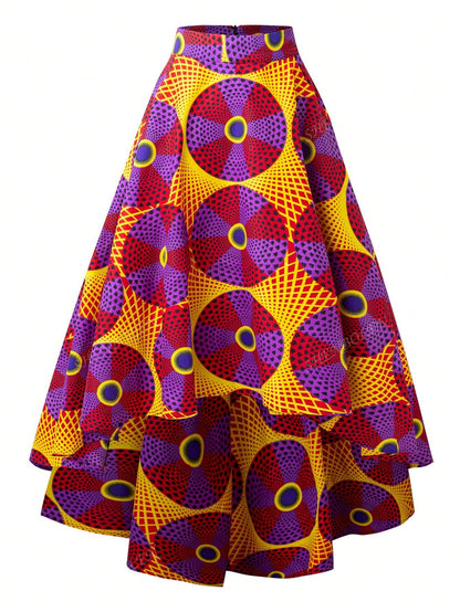 Women's African Ankara Wax Print Skirt