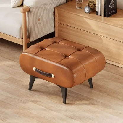 Shoe Changing Stool, Doorstep, Living Room Soft Bag, Minimalist Sofa, Footstool, Light Luxury Leather Art, Low Stool