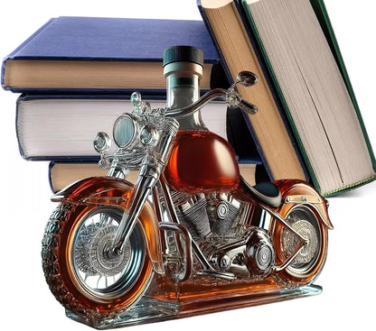 Glass Wine Decanter | Motorcycle Liquor Decanter Wine Bottle,Funny Drink Bottle Liquor Dispenser for Men Dad Motorcycle Lovers Home Kitchen Commercial Whisky Vodka Holiday