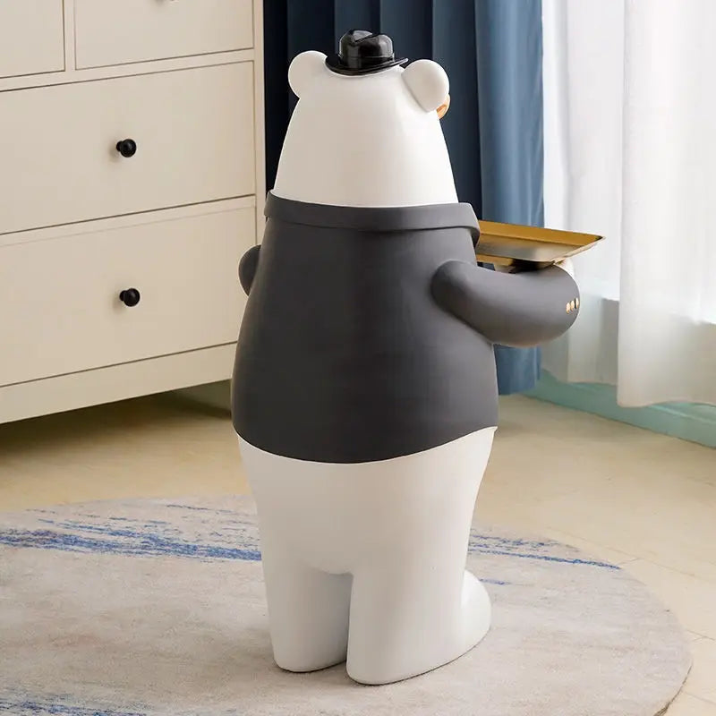 Modern Multi-Function Bear Statue Sculpture Living Room Decoration Large Storage Tray Crafts Ornaments Home Accessories Creative
