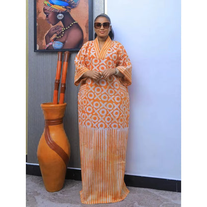 African plus Size Dresses for Women 2025 Spring Autumn African V-Neck Half Sleeve Wedding Party Evening Long Dress Robes Gowns