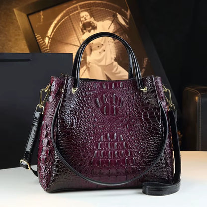 2025 Women Handbags New Tote Bag Fashion Crocodile Print Bucket Bag Retro Shoulder Messenger Bags Trend