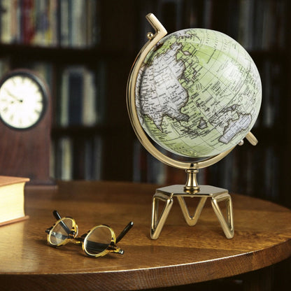 Elegant Interactive Educational Globe with Triangular Metal Stand and Realistic Meridian