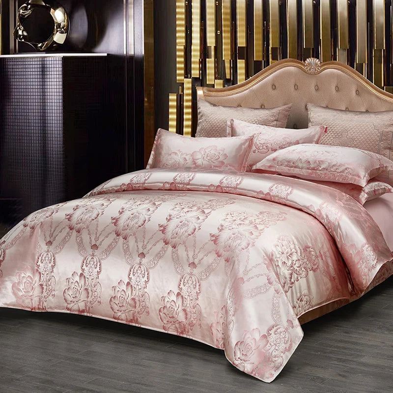 3Pcs Duvet Cover and Pillow Case Set No Filling,European Light Luxury Type Skin-Friendly Soft Fabric,For Family Bedroom Bedding