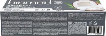 Superwhite 97% Natural Whitening Toothpaste | Enamel Strengthening | Coconut Flavour, Vegan, SLES Free 100G (Pack of 3)