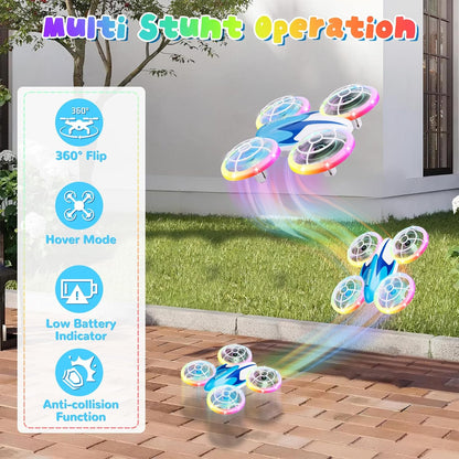 Mini Drone for Kids for Beginner, Kids Drone with LED Light, Altitude Hold, 3D Flip, Headless Mode, Hand Operated RC Quadcopter, Best Toy Gifts for Boys and Girls for Christmas