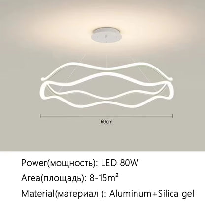 Living Room Ceiling Chandelier with Remote Dimming Modern Dining Room Pendant Lamp Home Decor Luxury Bedroom LED Hanging Lights