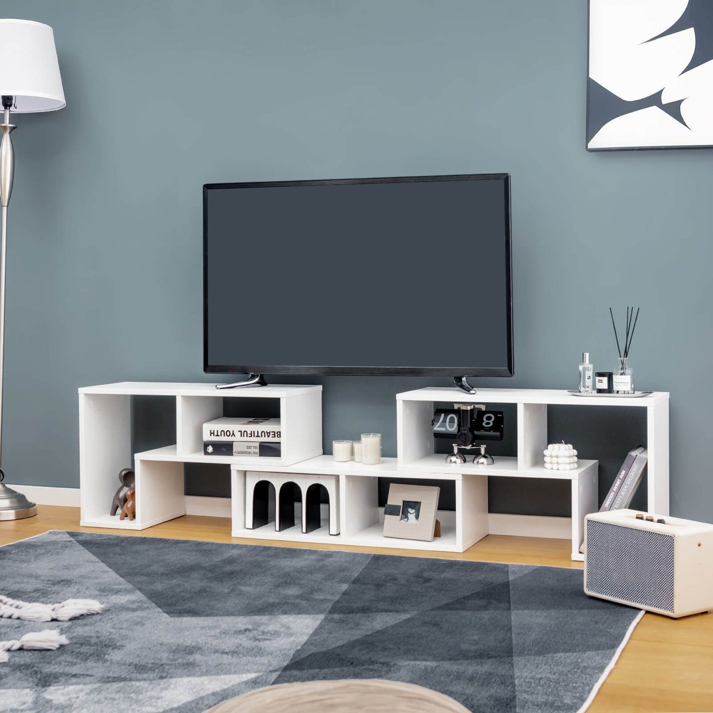 Stylish and Versatile Convertible TV Stand Set - Accommodates Screens up to 65 Inches