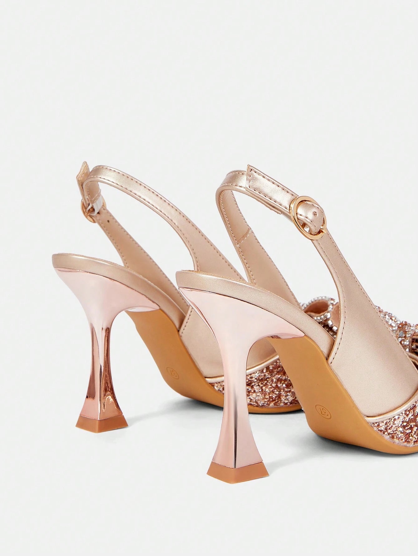 CUCCOO HITCHD Fashionable Elegant Women'S Gold Sequined Bow Pointed Toe Stilettos, Suitable for Wedding, Bridesmaid, Banquet, Date, Party, Christmas, New Year, Valentine'S Day, Comfortable Spring Shoes Spring Break Easter Prom Heels