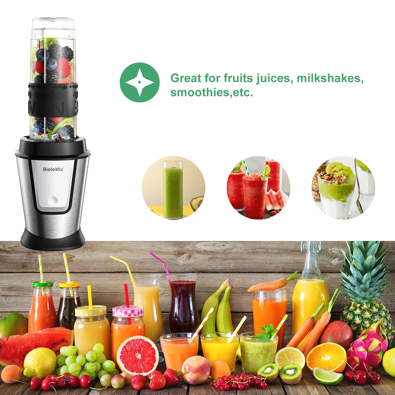 Versatile 3-in-1 Multifunctional Food Processor: 700W Juicer, Blender, and Personal Smoothie Maker with Chopper and Grinder