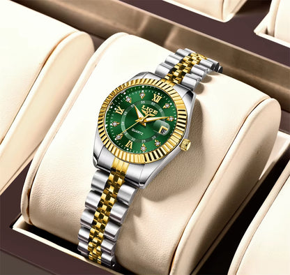 Fashion Woman Watch Stainless Steel Waterproof Auto Date Elegant Ladies Wristwatch Luxury Original Quartz Watch for Women