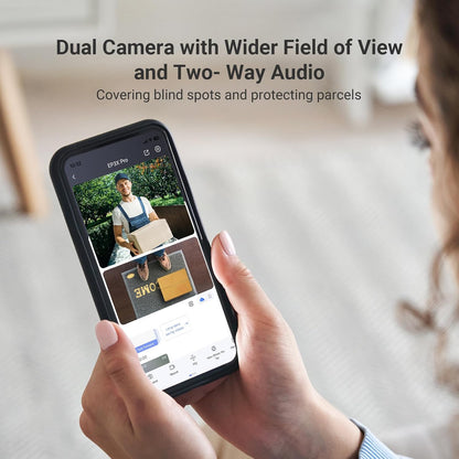 2K Dual-Lens Video Doorbell Camera, Solar Panel Included Charge without Removing, Package Detection, 32GB Local Storage No Monthly Fee, Wired or Battery, Colour Night Vision, EP3X Pro