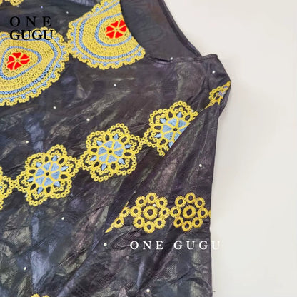 Black Rihce Bazin Dresses African New Nigerian Original Brocade Embroiderey Basin Clothing Mali Women Robe Wedding Party Dresses
