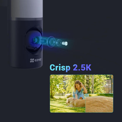 2.5K Floodlight Camera Hardwired, Outdoor Security Camera, No Monthly Fee, 32GB Built-In Storage, Human Detection, 700-Lumen Colour Night Vision, 2.4G Wi-Fi Home CCTV System, Alexa/Google (LC3)