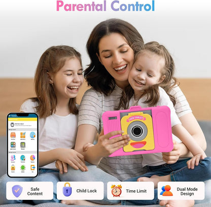 7 Inch Android Kids Tablet, GMS Certified, Pre-Installed Apps, Educative, Parental Control, (Pink)