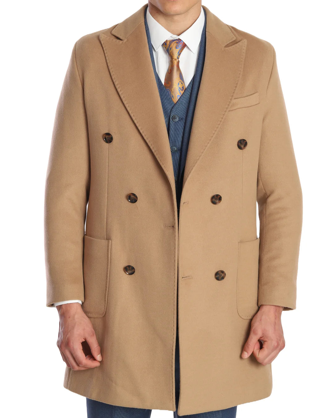 ICONY Scarface III - Camel Double Breasted Overcoats by , London