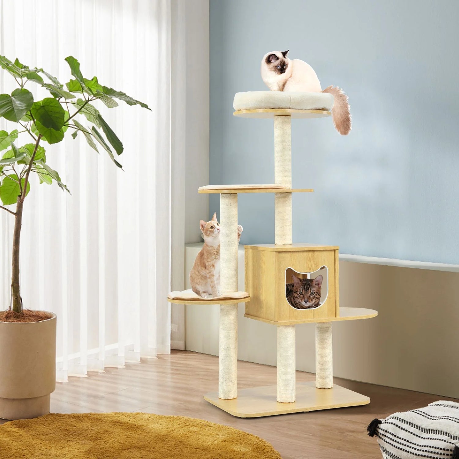 Luxurious Multi-Level Cat Tree with Cozy Condos, Scratching Posts, and Plush Perches for Ultimate Feline Enjoyment