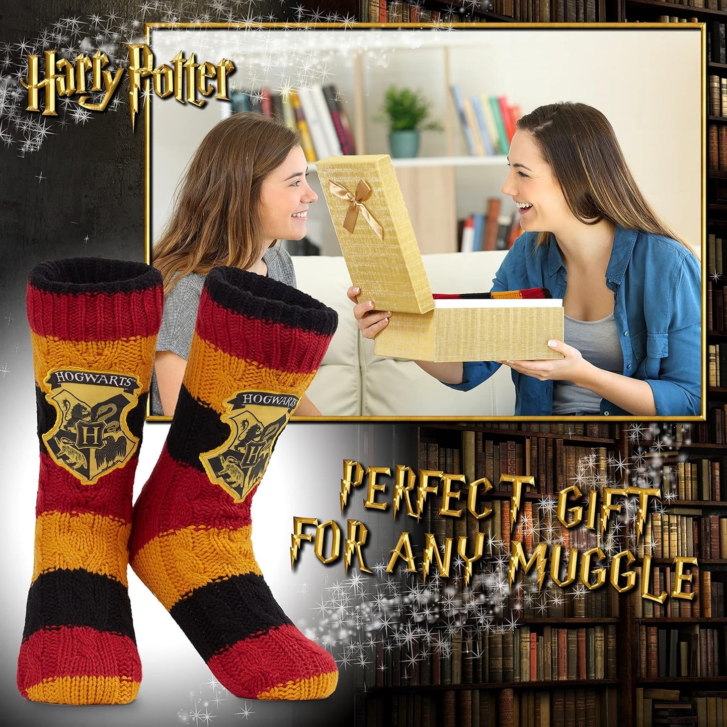 Slipper Socks for Women Teenagers, Cosy Warm Fleece Lined Bed Socks Non Slip - Gifts for Her