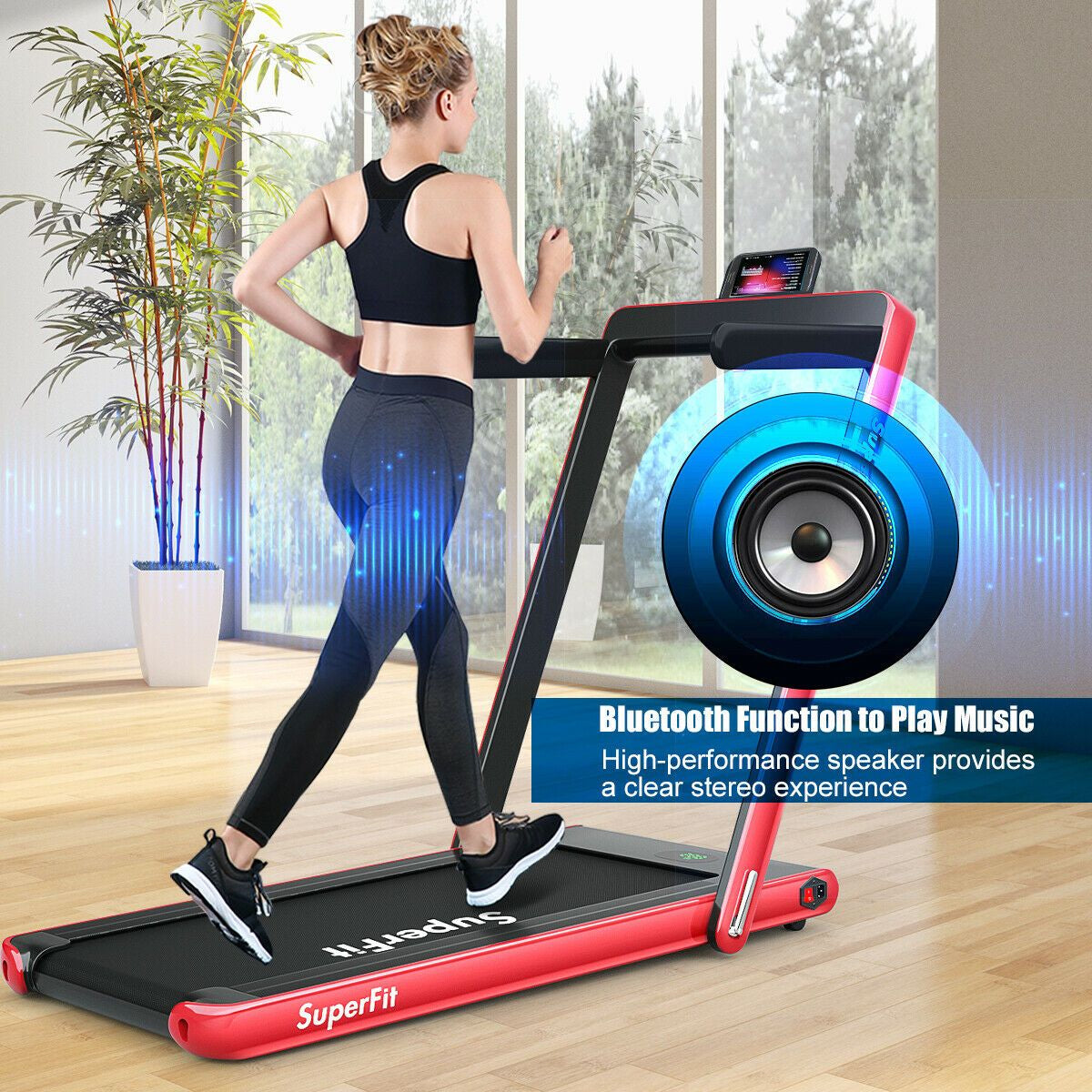 Folding Electric Treadmill with Bluetooth Connectivity (1-12 KPH)