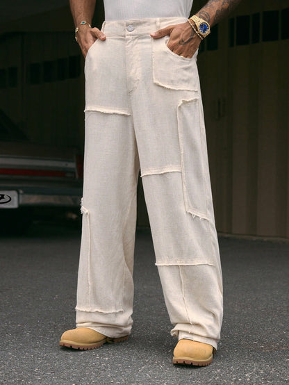 AXEPEAK Multi-Size Fashionable Street Style Wide Leg Pants for Men, Streetwear Edition