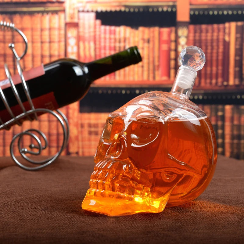 1000Ml Skull Fruit Juice Container Wine Bottle Borosilicate Glass Decanter Whisky Terror Bar Originality Gift Decoration