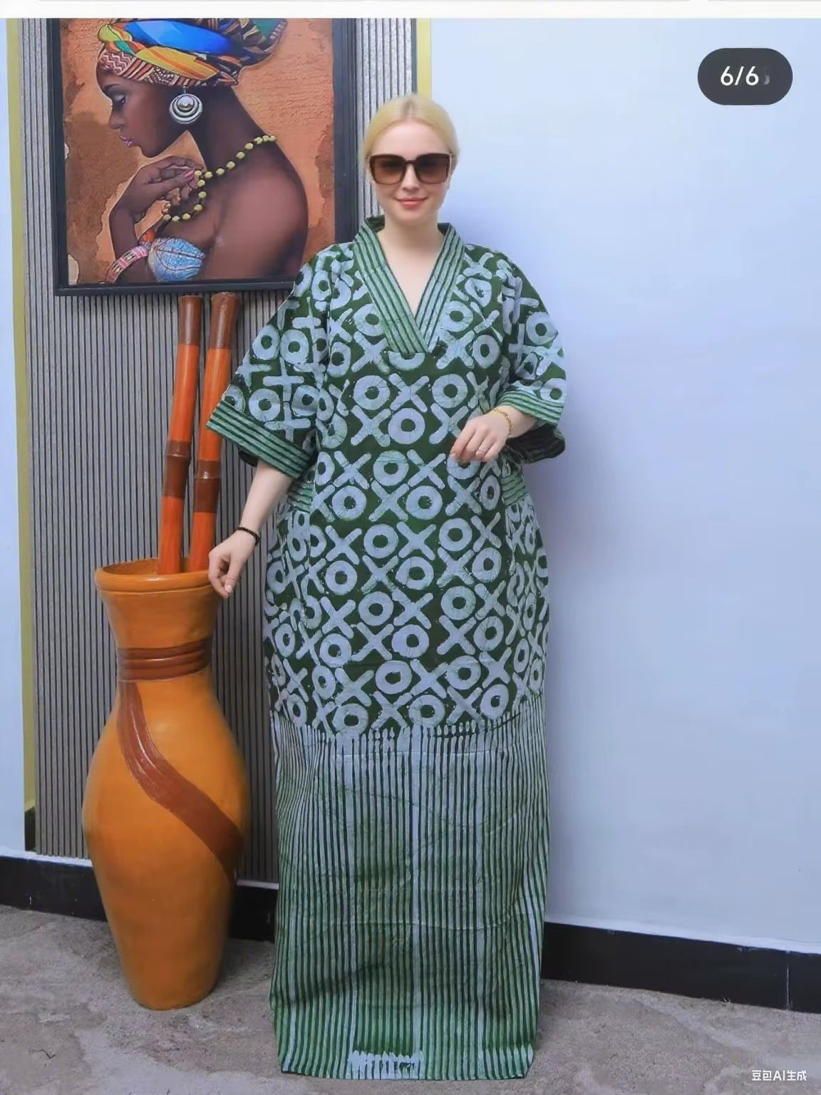 African plus Size Dresses for Women 2025 Spring Autumn African V-Neck Half Sleeve Wedding Party Evening Long Dress Robes Gowns