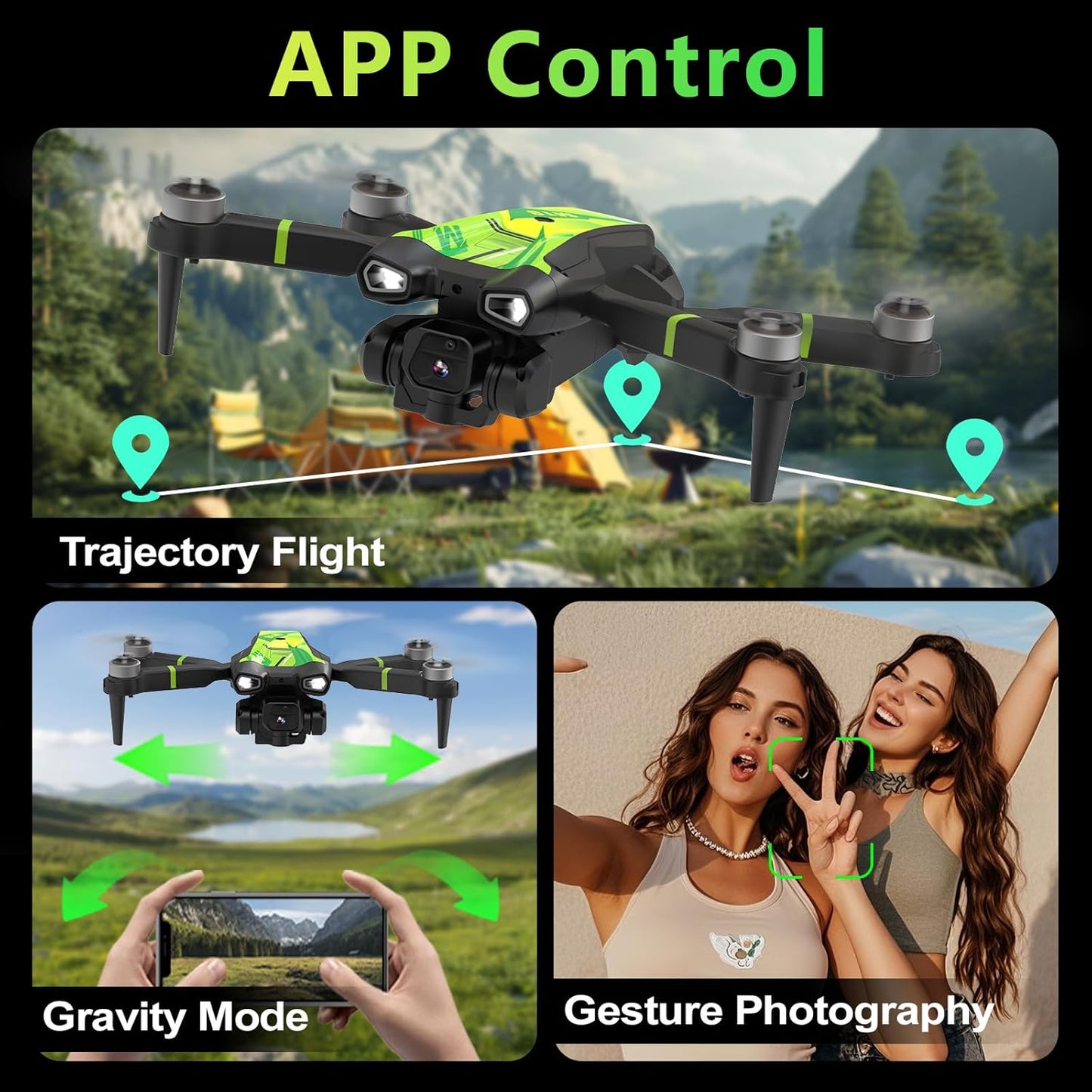M18 Foldable Mini Drone with 4K Camera Brushless Motor RC Quadcopter for Adults One Key Takeoff Landing 3D Flips