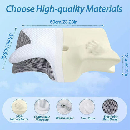 Butterfly-Shaped Memory Foam Neck Pillow for Enhanced Sleep Comfort with Slow Rebound Technology