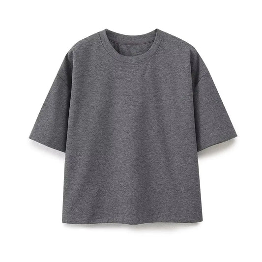 2024 Women'S Solid Casual T Shirts Pant Set Short Sleeves O-Neck T-Shirt Top+Lace-Up Loose Side Pockets Straight Pant