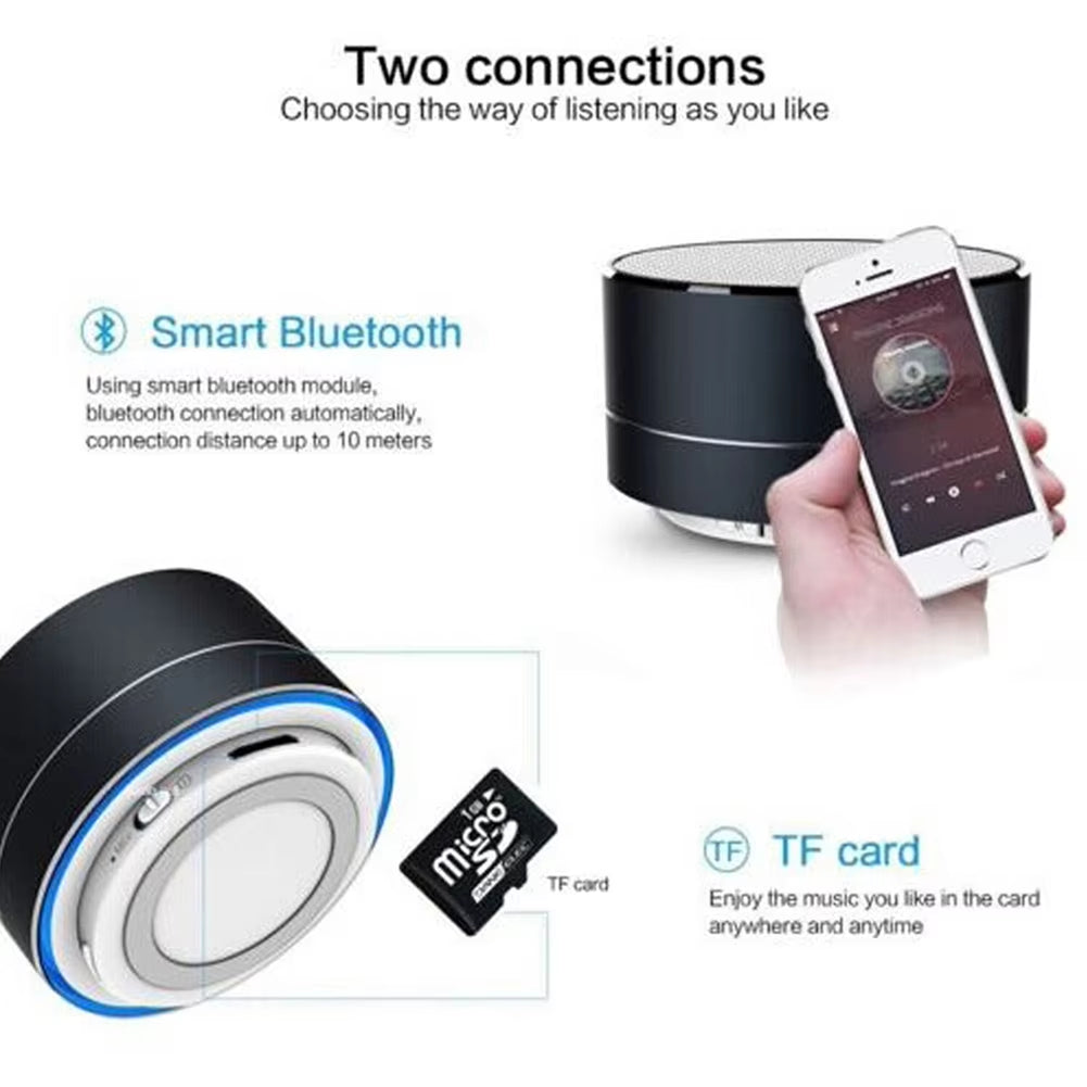 Wireless Mini Bluetooth Speaker with Super Bass for Samsung, iPhone, iPad, and Tablets - Silver Grey