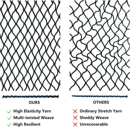 Premium Elastic Cargo Net - Versatile Truck Bed Organizer for Light Loads, 4'X4' Expands to 7'X7' (Single Layer)