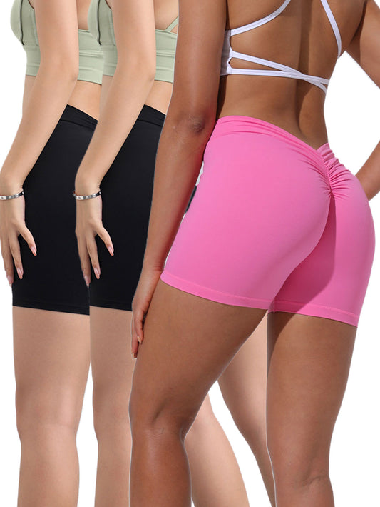 3-Pack High-Waisted Butt-Lifting Yoga Shorts – Sculpt, Lift & Move Freely