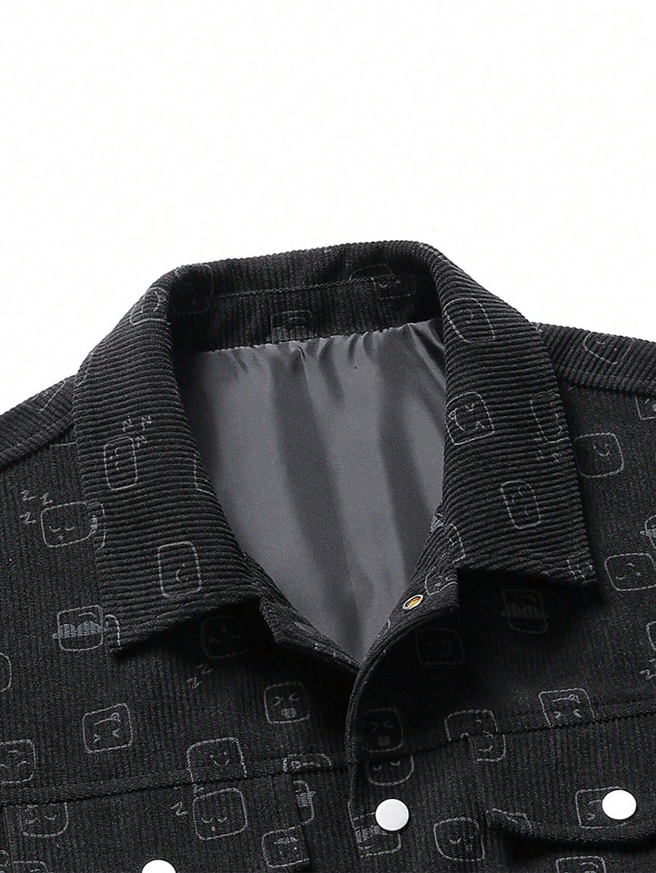 Men'S All over Print Buttoned Cardigan Jacket