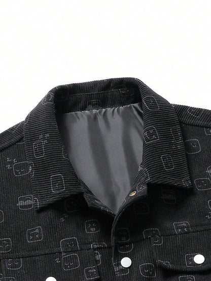 Men'S All over Print Buttoned Cardigan Jacket