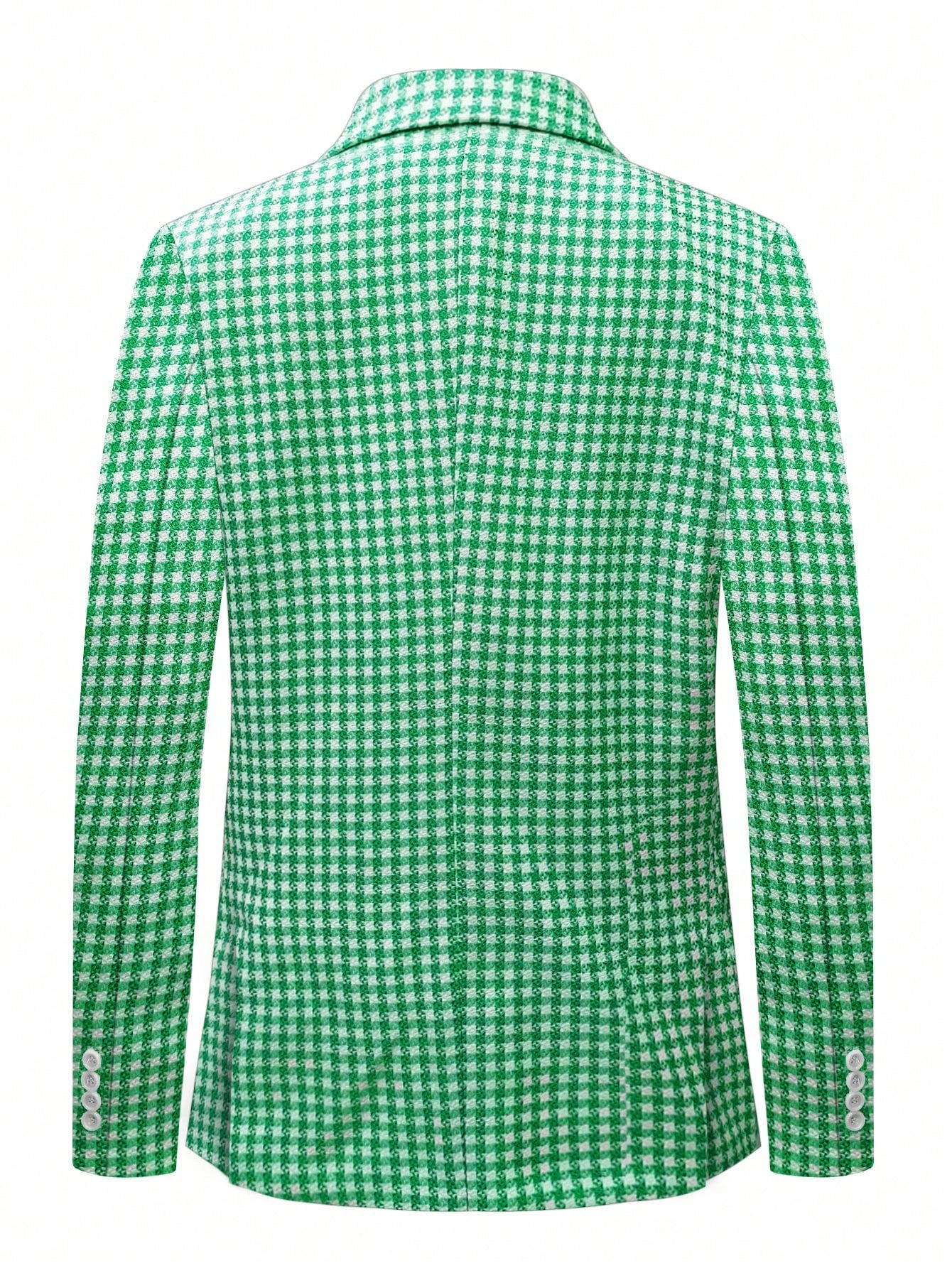 I Finelong Fashionable Casual Houndstooth Patterned Suit Jacket for Men, Suitable for Commuting and Going Out