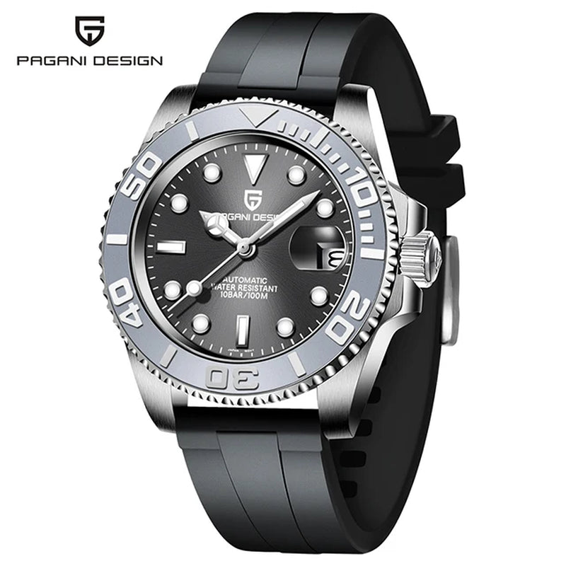2023  New Luxury Men Mechanical Wristwatch Stainless Steel Sapphire Automatic Watch 100M Waterproof Clock