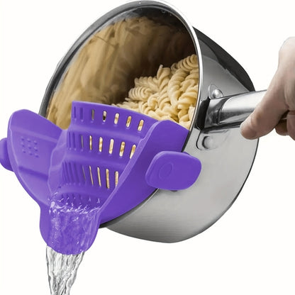 Versatile ClipOn Plastic Strainer for Kitchen Pots