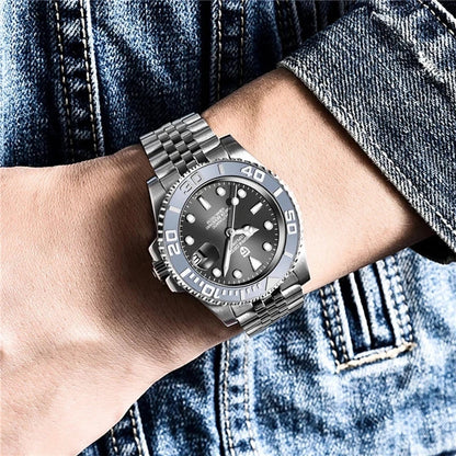 2023  New Luxury Men Mechanical Wristwatch Stainless Steel Sapphire Automatic Watch 100M Waterproof Clock