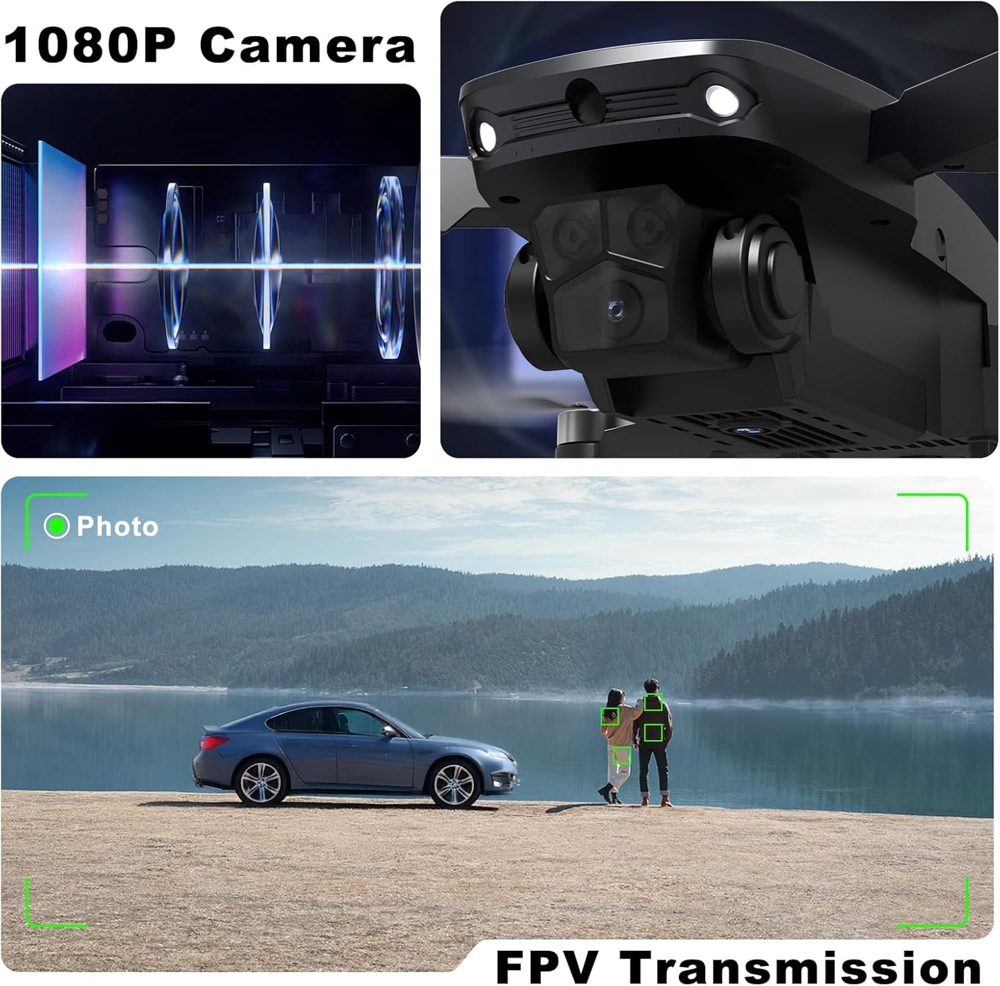 TT19 Drone with Camera for Beginners Obstacle Avoidance RC Drones for Adults Brushless Motor Foldable Mini Quadcopter 3D Flips Altitude Hold with Propeller Guards