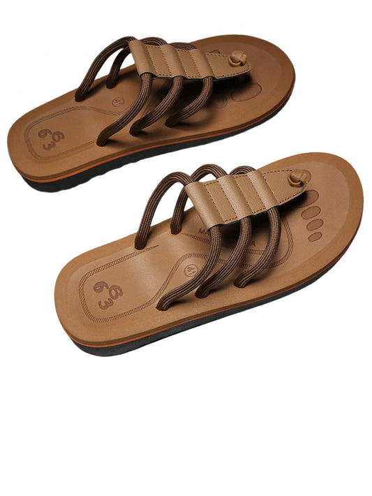 Fashionable Flip Flops for Men, Multi Strap Outdoor & Indoor Slippers