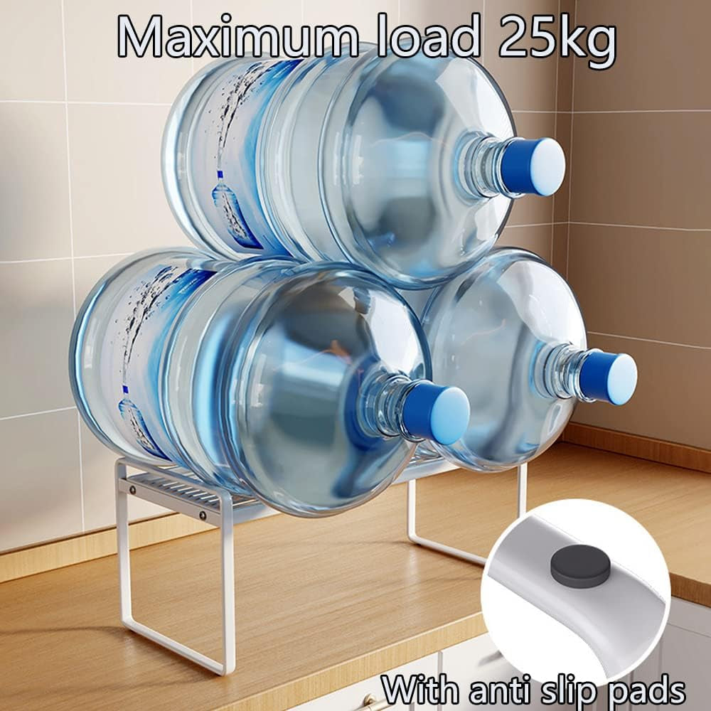 Shelf Insert, Kitchen Cupboard Organiser with Non-Slip Mat, Kitchen Cabinet Insert, for Kitchen/Bathroom/Table Top/Sideboard (White)