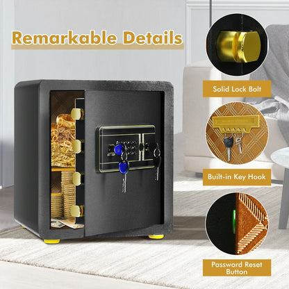 Electronic Safe with Triple Access Mechanisms for Secure Cash and Jewelry Storage