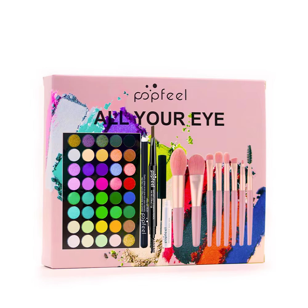 Eye Makeup Set 40 Color Eyeshadow Palette Eyebrow Pencil Eyeliner Pen Mascara with a Set of Makeup Brushes Eye Cosmetics