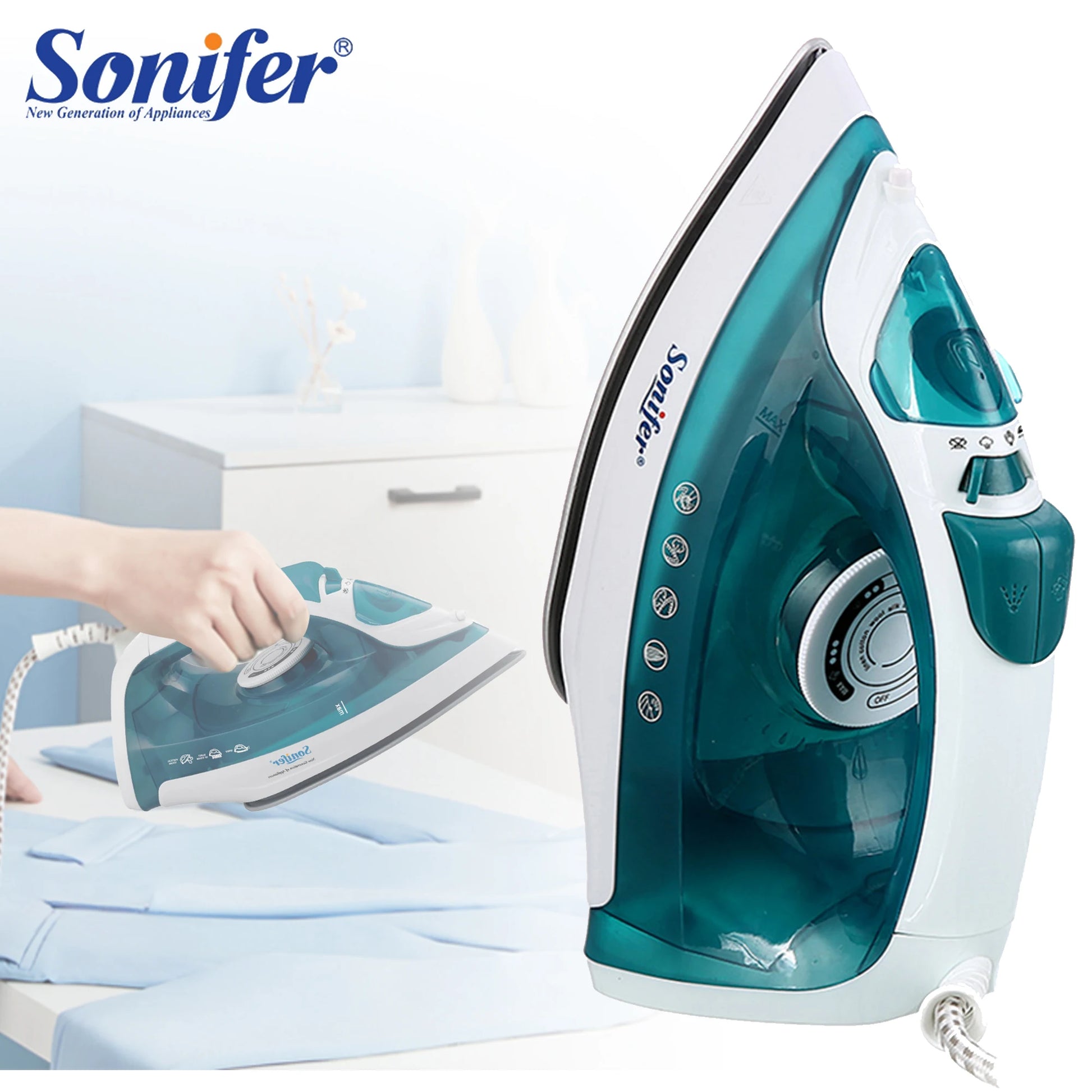 Electric Iron Portable Mini Garment Steamer Steam Iron for Clothing Iron Adjustable Ceramic Soleplate Iron for Ironing