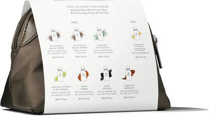 the Classic Explorer Body & Hair Care Set & Mini Travel Bag - Gift Set for Men