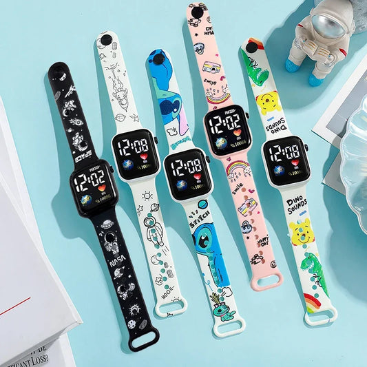 Disney Anime Figures Stitch Watches Children Wrist Strap Sports Intelligent Wristwatch Waterproof Kids Toys Electronic Bracelet