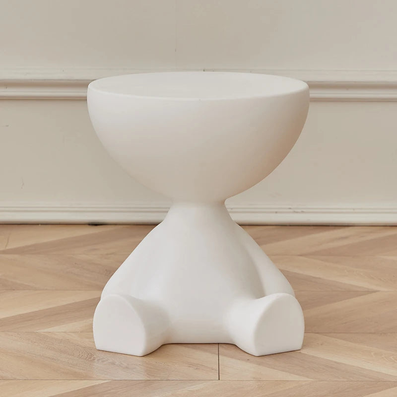 INS Cream Wind Coffee Table Nordic Plastic Sofa Side Tables Bedroom Bedside Tables Living Room Furniture round Small Low Stool